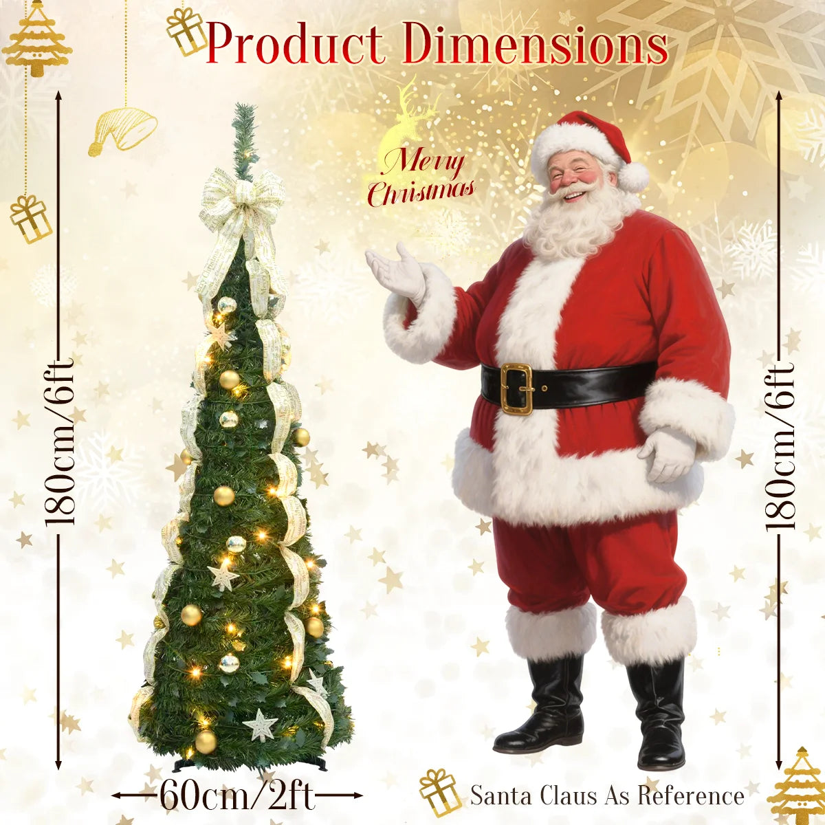 FrostPine™ Pre-Lit Snow-Flocked Christmas Tree (180–190 cm, 200 LEDs)